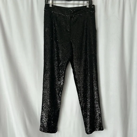 A.L.C. Elegant Black Sequins Pants **Size 2** 🌺🌺 - Picture 1 of 5